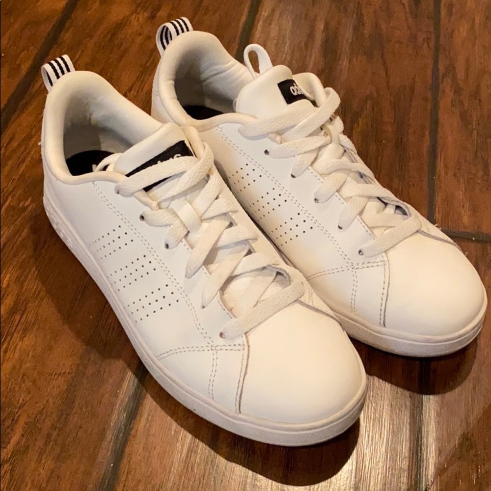Adidas Neo All White Sneakers Size 7